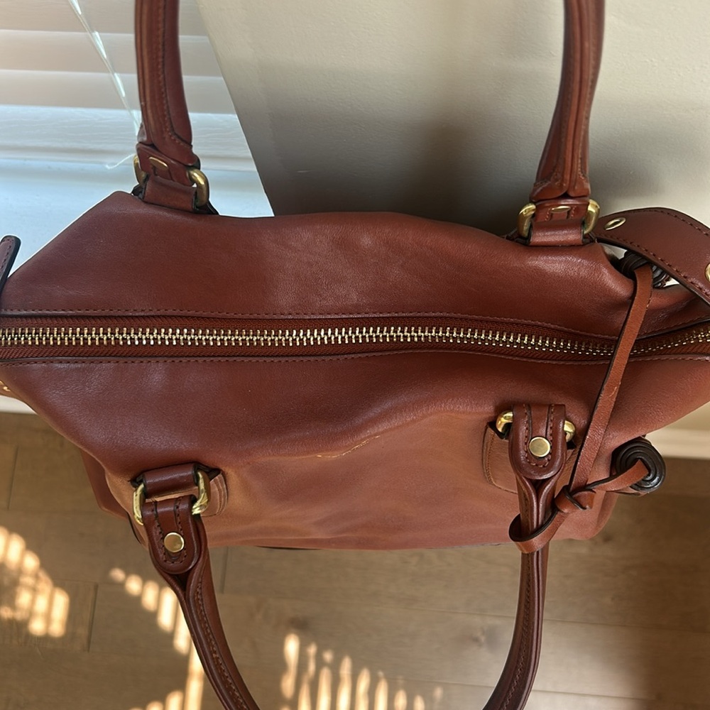 Coach Brown Leather Satchel with Gold Hardware - Picture 3 of 6